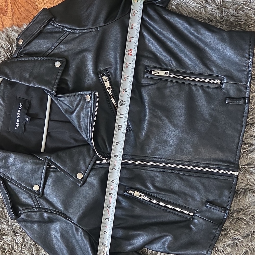 Vegan Leather Moto Jacket (L) - Picture 8 of 9